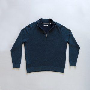 Tommy Bahama 1/4 blue Zip Up Sweater Navy Blue